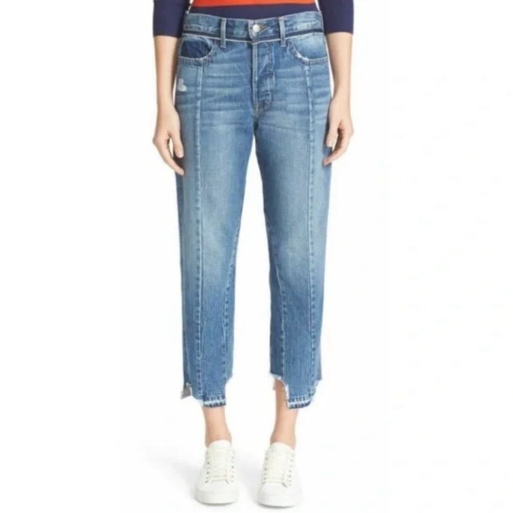 Frame Denim Le Original Wetherly Mix High Waist Raw Edge Step Chewed Hem Jean 28